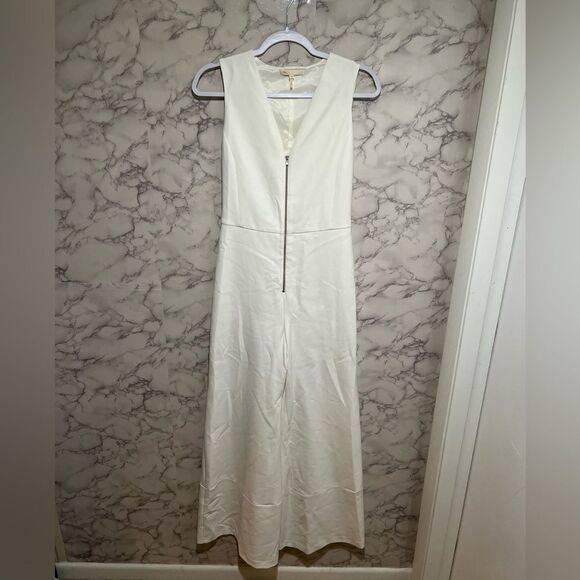 Maje boot cut white jumpsuit with zipper in the front - Picture 1 of 7